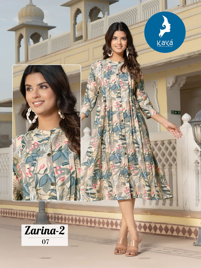 Zarina 2 By Kaya Chanderi Foil Printed Anarkali Kurti Wholesale Price In Surat